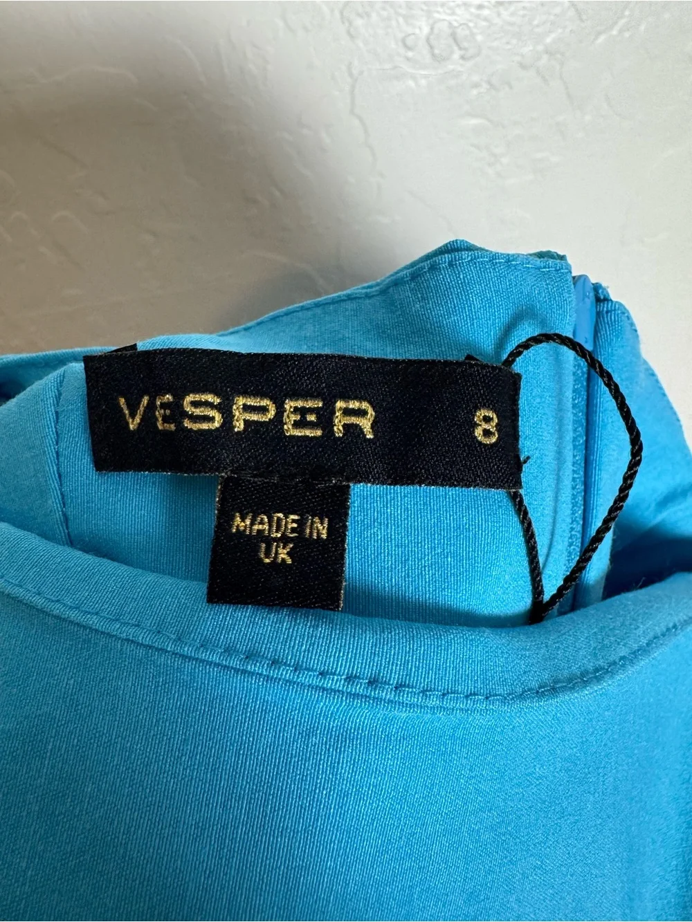 NWT Vesper Square Neck Bodycon Midi Dress Turquoise Blue US 4 - Picture 4 of 9